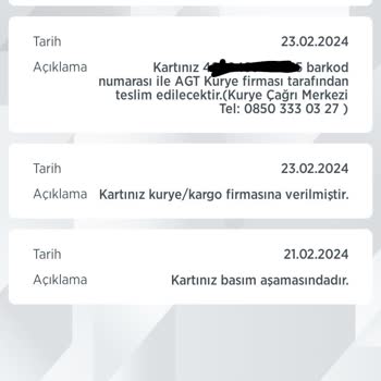 AGT Kurye (aynigunteslim.com) Ziraat Bankası Kart Teslimat Gecikmesi
