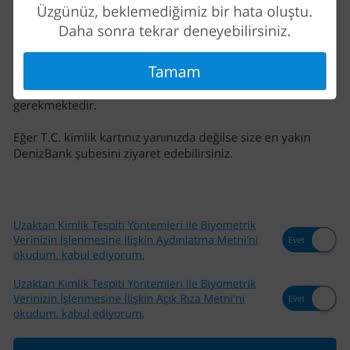 Denizbank Mobil Uygulamadaki Yetersizliği