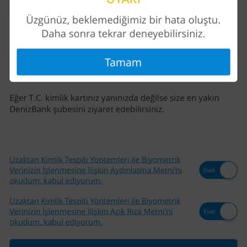Denizbank Mobil Uygulamadaki Yetersizliği