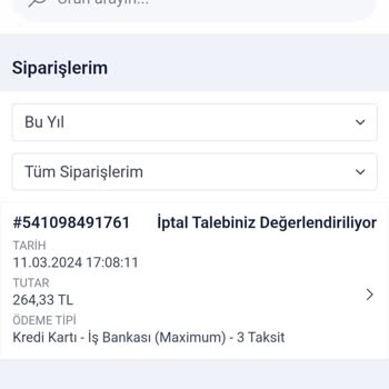 Netakvaryum İptal Edilen Sipariş Ve Para İadesi!