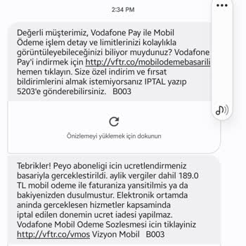 Vodafone Haberim Olmadan Faturama Abonelik Yansıtılmış