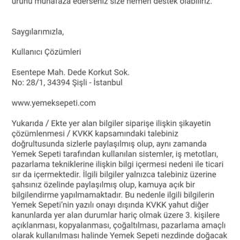 Yemeksepeti Bozuk Ürün İadesi Yapmıyor