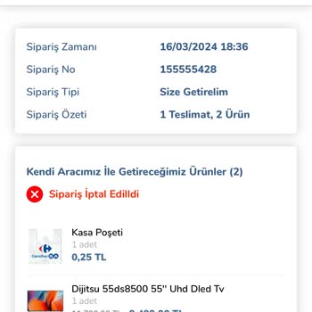 Carrefour Canceled Dijitsu 55 DS 8500 TV Order