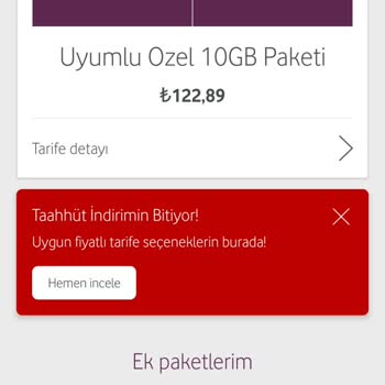 Vodafone 12+12 Taahhüde Uymaması