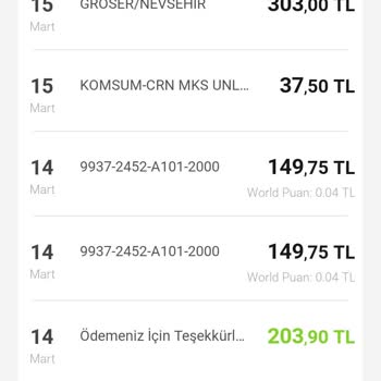 A101 İki Kere Ödeme Alınması. Paranın İade Edilmemesi