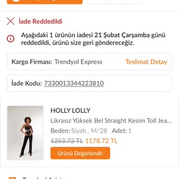 Trendyol Refused to Refund Holly Lolly Pants