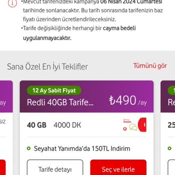 Vodafone Fahiş Fiyat Tarife Değişikliği