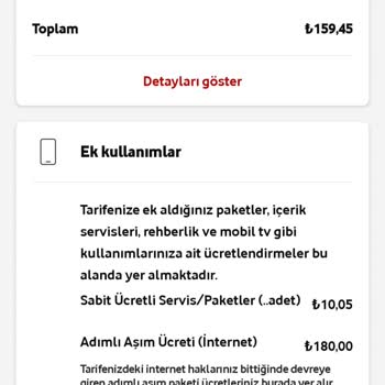 Vodafone Paket Aşımı Fahiş Fiyatlar!