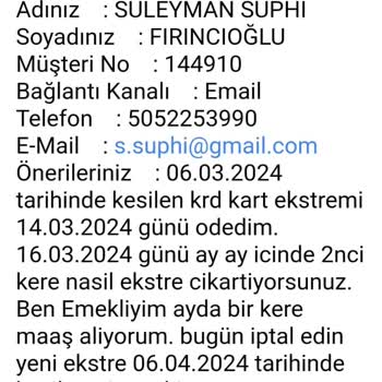 Halkbank Paraf Kart Ay Ayda İki Kere Ekstre Gönderiyor.
