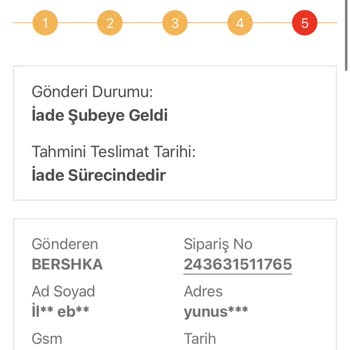 Birgündekargo Kargomu İade Sürecinde Olarak Gösteriyor