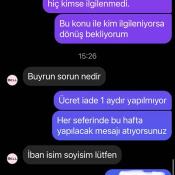 Bell Butik Paramı İade Etmiyorlar