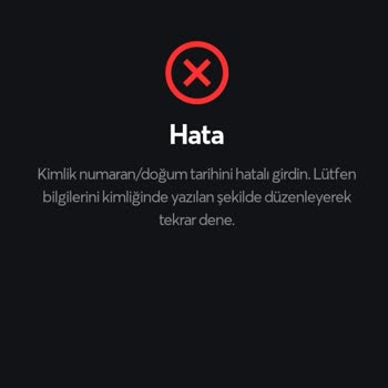 Papara T. C. No İle Doğum Tarihi Hatası