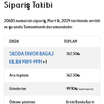 Acilyedekparca.com İptal Edilen Siparişin Para İadesi