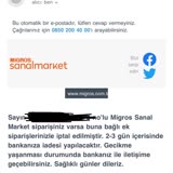 Migros Siparişimi İptal Etti