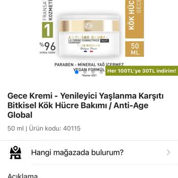 Yves Rocher Gündüz Ve Gece Kremi Şikayeti