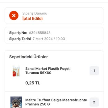 Milka Stok Hatası Sebebiyle Gönderilmeyen Ürünler
