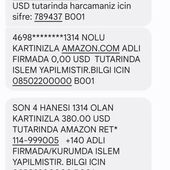 Amazon Kredi Kartlarının Habersiz Çekimler