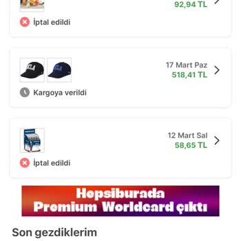Hepsiburada Siparişlerimin İptal Edilmesi