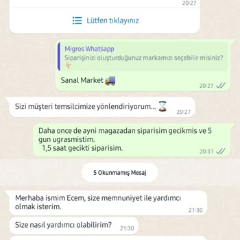Migros Canlı Yardim Hizmeti