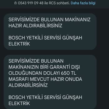 Bosch Elektrikli El Aletleri Bosch Profesyonel Servis Ve Garanti Problemi...