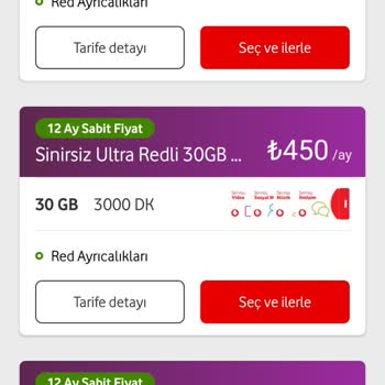 Vodafone Fahiş Tarife Fiyatları