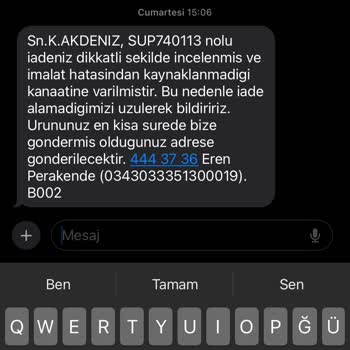 SuperStep İade Kabul Etmiyor