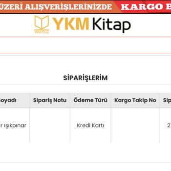 YKM Kitap Ürünü Göndermiyor