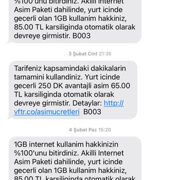Vodafone Haksız Yere Paket Tanımlıyor