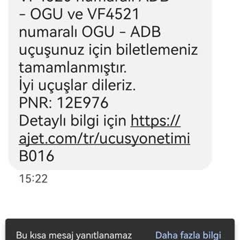 Anadolu Jet Ajet Bilet İptali