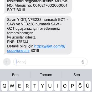 Anadolu Jet Ajet Biletlendirme Sonucu Mağduriyet