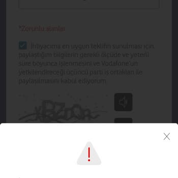 Vodafone FreeZone Kullanıcı Tanımlama Hatası