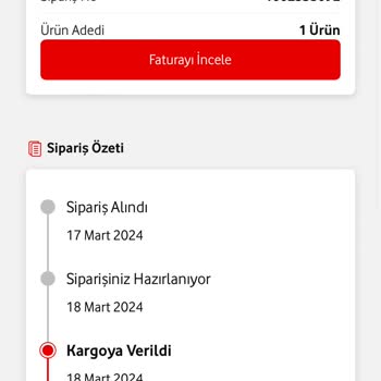 Vodafone Kargo Takip Numarası Gönderilmedi!