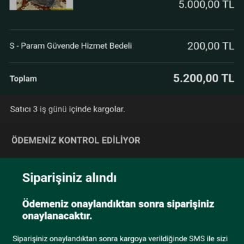 Sahibinden İade Ve Sipariş