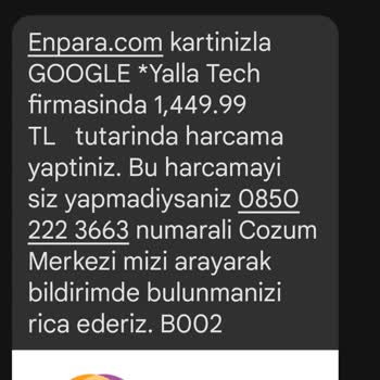 Kredi Kartımdan İzinsiz Alışveriş - Google*Yalla Tech Mağduriyeti