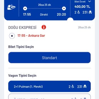 TCDD Örtülü Kuşet Biletlerinin Direkt 0 Olarak Gözükmesi