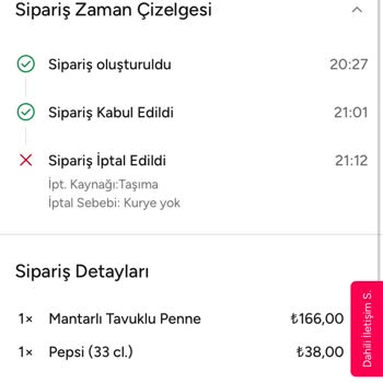 Yemeksepeti Vale Hizmeti Problemleri