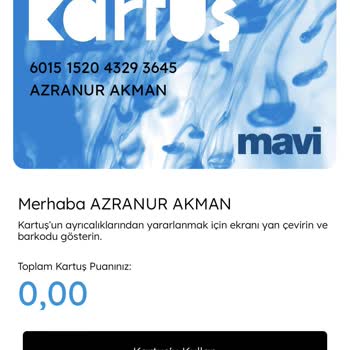 Mavi Kartuş Puanım Onaylanmayan Alışverişimde Silindi.
