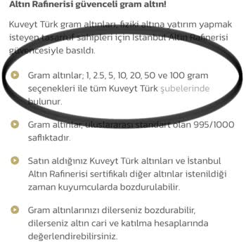 Kuveyt Türk Gram Altın Tedarik Problemi