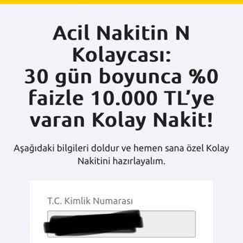 N Kolay Faizsiz Nakit Kredi Oyunu