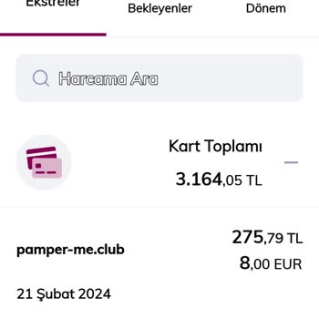 PamperMe İzinsiz Kart İşlemi Ve Para İadesi Talebi