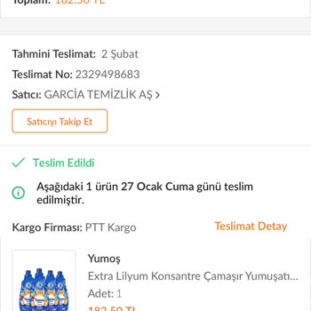 Trendyol Garcia Temizlik Aldığım Yumoşlar Kokmuyor