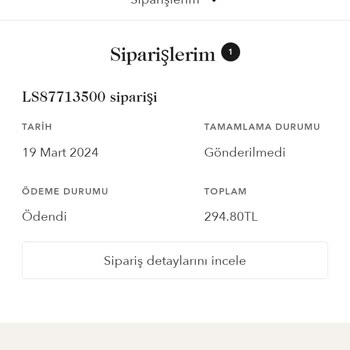 Lohusa Sepeti Sipariş Durumu "gönderilmedi"