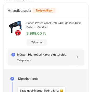 Hepsiburada'da Sipariş Göndermeme