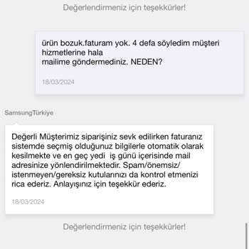 N11 Ve Samsung Bozuk Malın Faturasını Göndermiyor