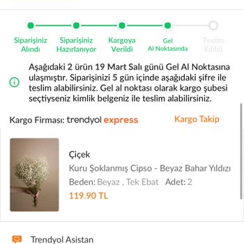 Trendyol Express Trendyol Gel Al Şifresi
