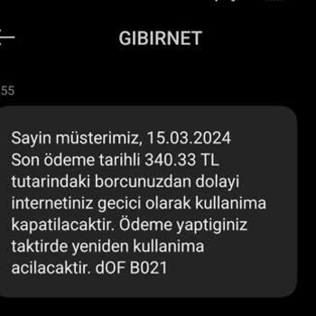 Gıbırnet Her Ay Haksız Fatura Gönderiyor