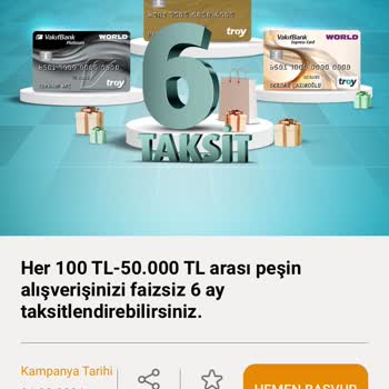 VakıfBank Vakıf Troy Kredi Kartı Taksit Yanıltmacası