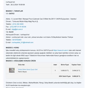 D&R - Sinbo Hasarlı Ürün Teslimatı