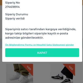 Sneakersonline.tr Den Alınan Ürünün Kargoya Verilmemesi