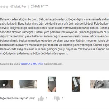 Hepsiburada Satıcısı Teşhir Ürün Satıyor Ve Hepsiburada İlgisiz...